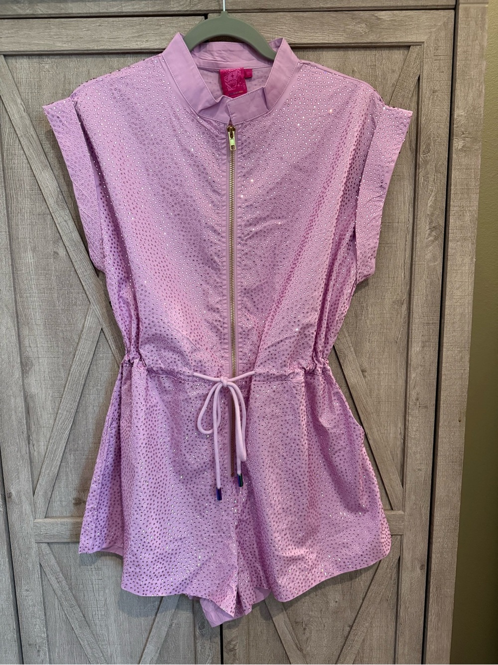 QUEEN OF SPARKLES Lilac/light lavender Sequin Romper-Medium